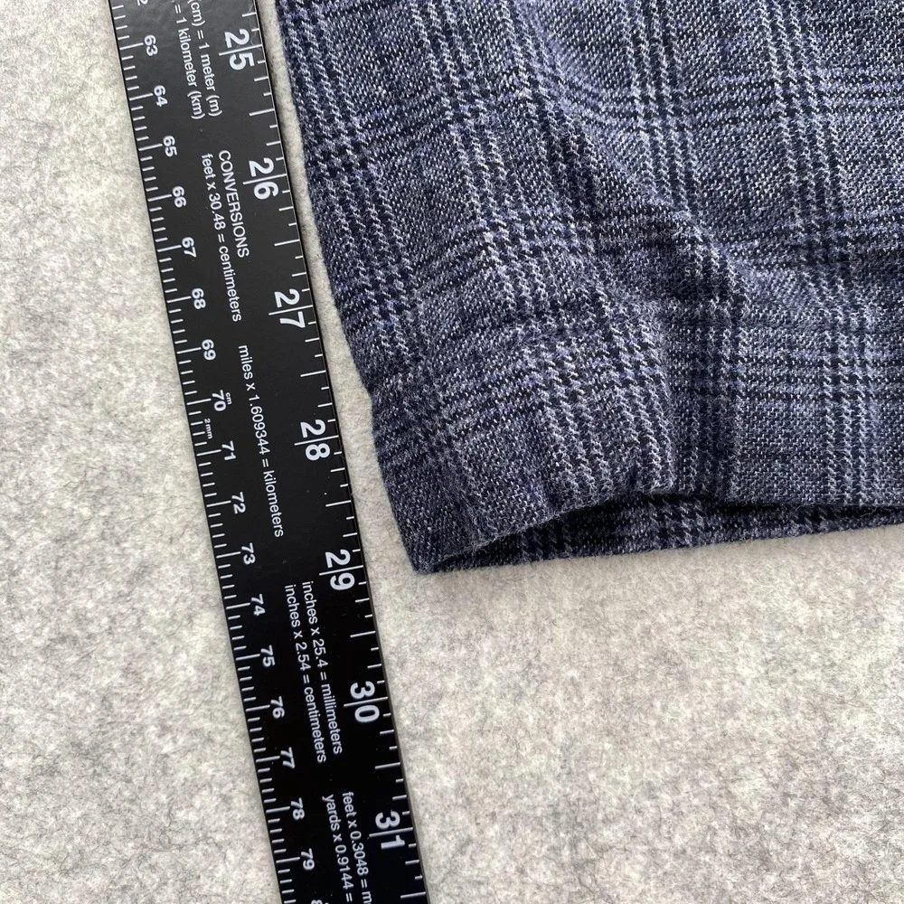 J.Crew Pants Mens 36x30 (37x29) Blue 770 Straight Check Chino Stretch Tweed